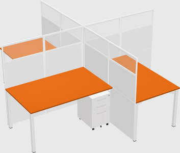 Quad office cubicles