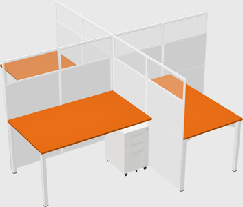 Quad office cubicles
