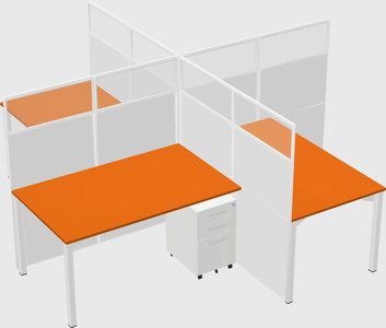 Quad office cubicles