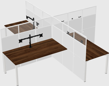Quad office cubicles