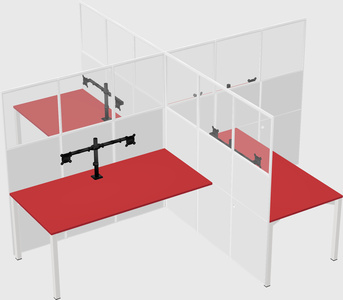 Quad office cubicles
