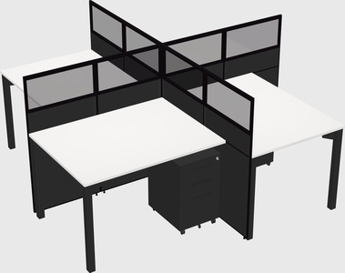 Quad office cubicles