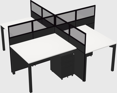 Quad office cubicles