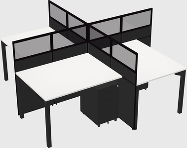 Quad office cubicles
