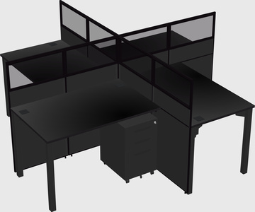 Quad office cubicles