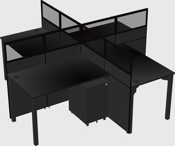 Quad office cubicles