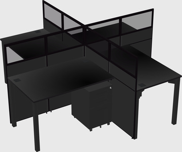 Quad office cubicles