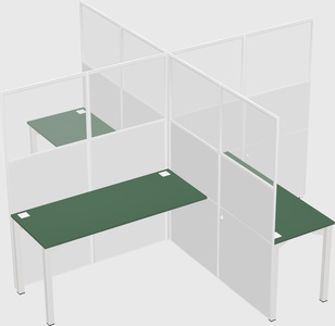 Quad office cubicles
