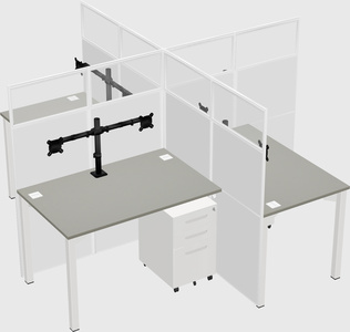 Quad office cubicles
