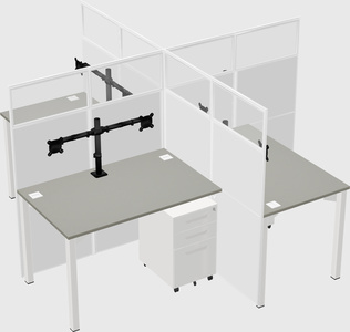 Quad office cubicles