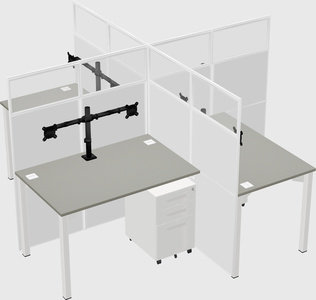 Quad office cubicles