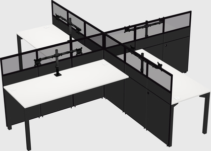 Quad office cubicles