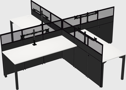 Quad office cubicles