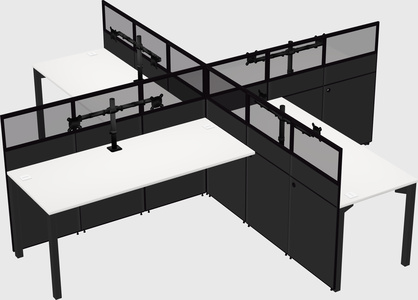Quad office cubicles
