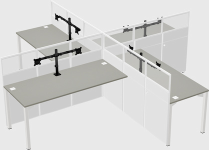 Quad office cubicles
