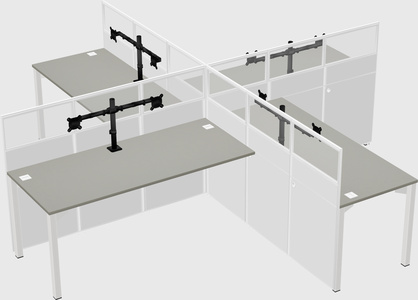 Quad office cubicles