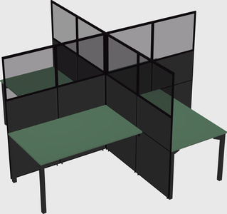 Quad office cubicles