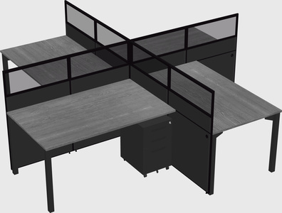 Quad office cubicles