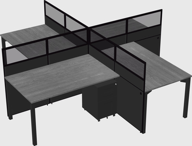 Quad office cubicles