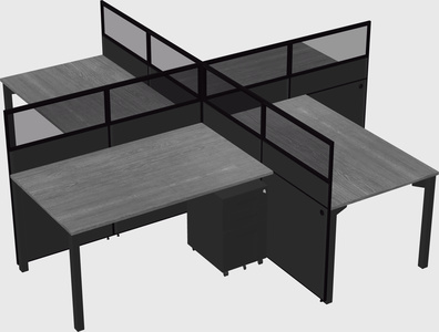 Quad office cubicles