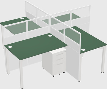 Quad office cubicles