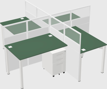 Quad office cubicles