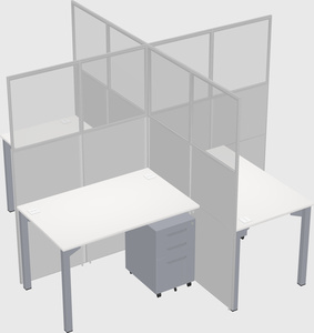 Quad office cubicles