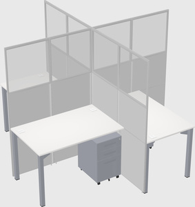 Quad office cubicles