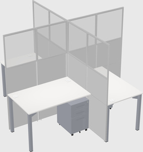 Quad office cubicles