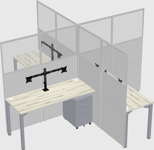 Quad office cubicles