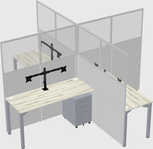 Quad office cubicles