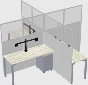 Quad office cubicles
