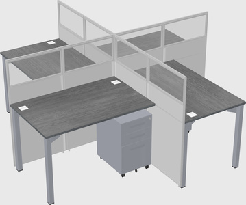 Quad office cubicles