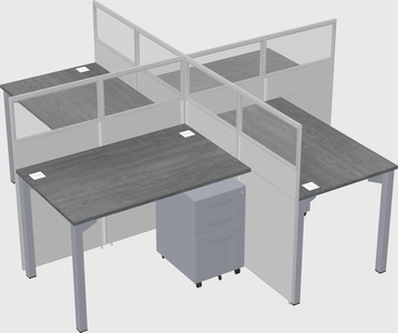 Quad office cubicles