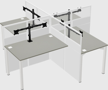 Quad office cubicles