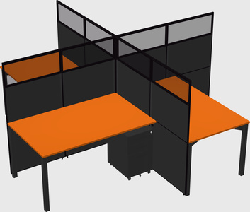 Quad office cubicles