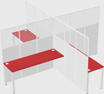 Quad office cubicles