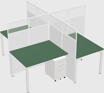 Quad office cubicles