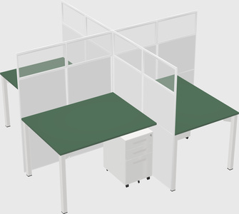 Quad office cubicles