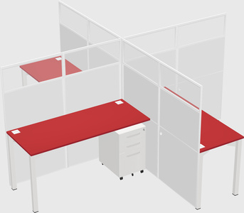 Quad office cubicles