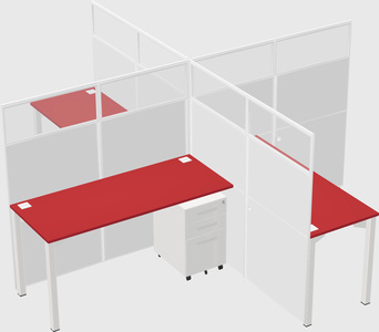 Quad office cubicles