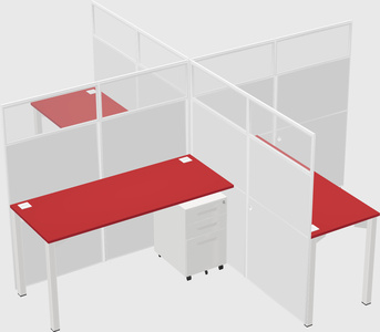 Quad office cubicles
