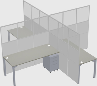 Quad office cubicles