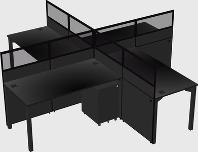 Quad office cubicles