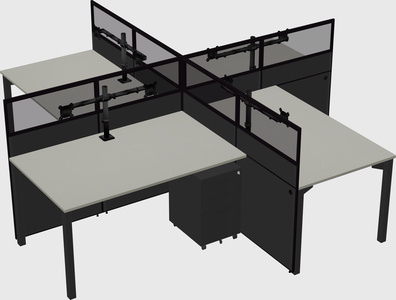 Quad office cubicles