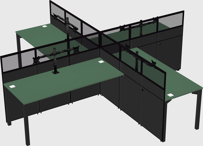 Quad office cubicles