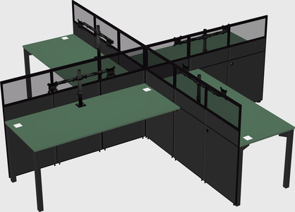 Quad office cubicles
