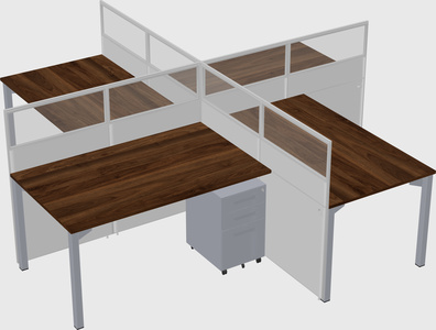 Quad office cubicles
