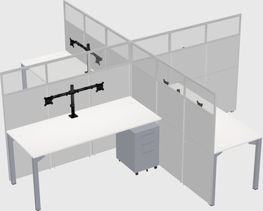 Quad office cubicles