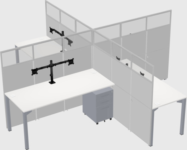 Quad office cubicles